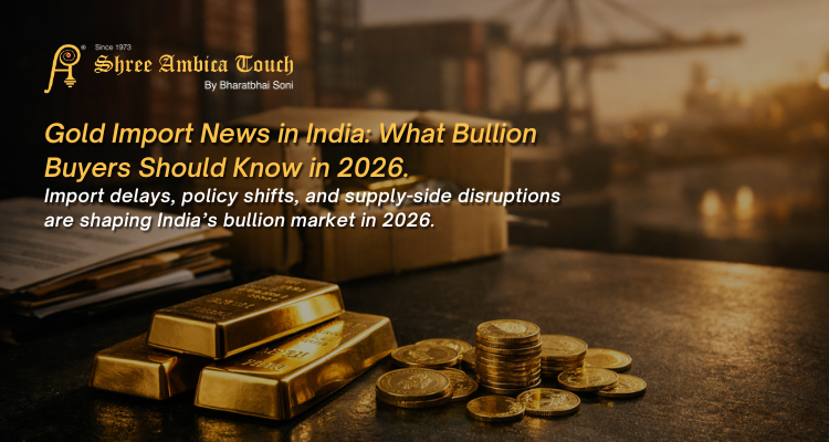 Gold bars and bullion coins representing India’s gold import market trends and bullion industry updates in 2026.