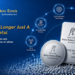 Silver bullion bar and coin by Shree Ambica Touch representing the growing use of silver in AI, electric vehicles, electronics, solar energy, 5G connectivity and sustainable technologies.